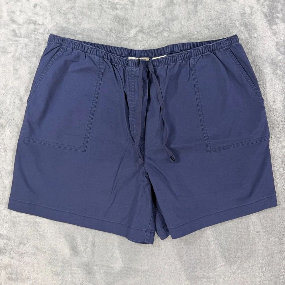 New LL Bean Shorts Women's Size XL Navy Blue Cotton Drawstring